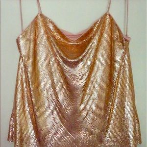 Alice + Olivia chainmail top in Rose Gold NWT